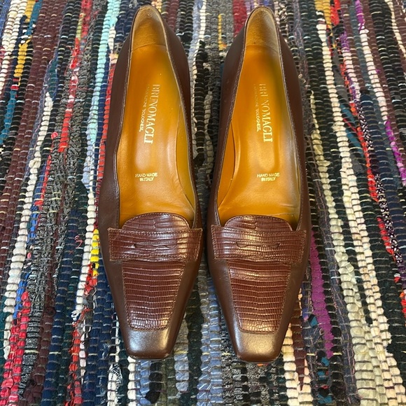 Bruno Magli | Size 9.5 | Block Heels | Cognac Brown | Leather | Authenticated - Picture 1 of 11